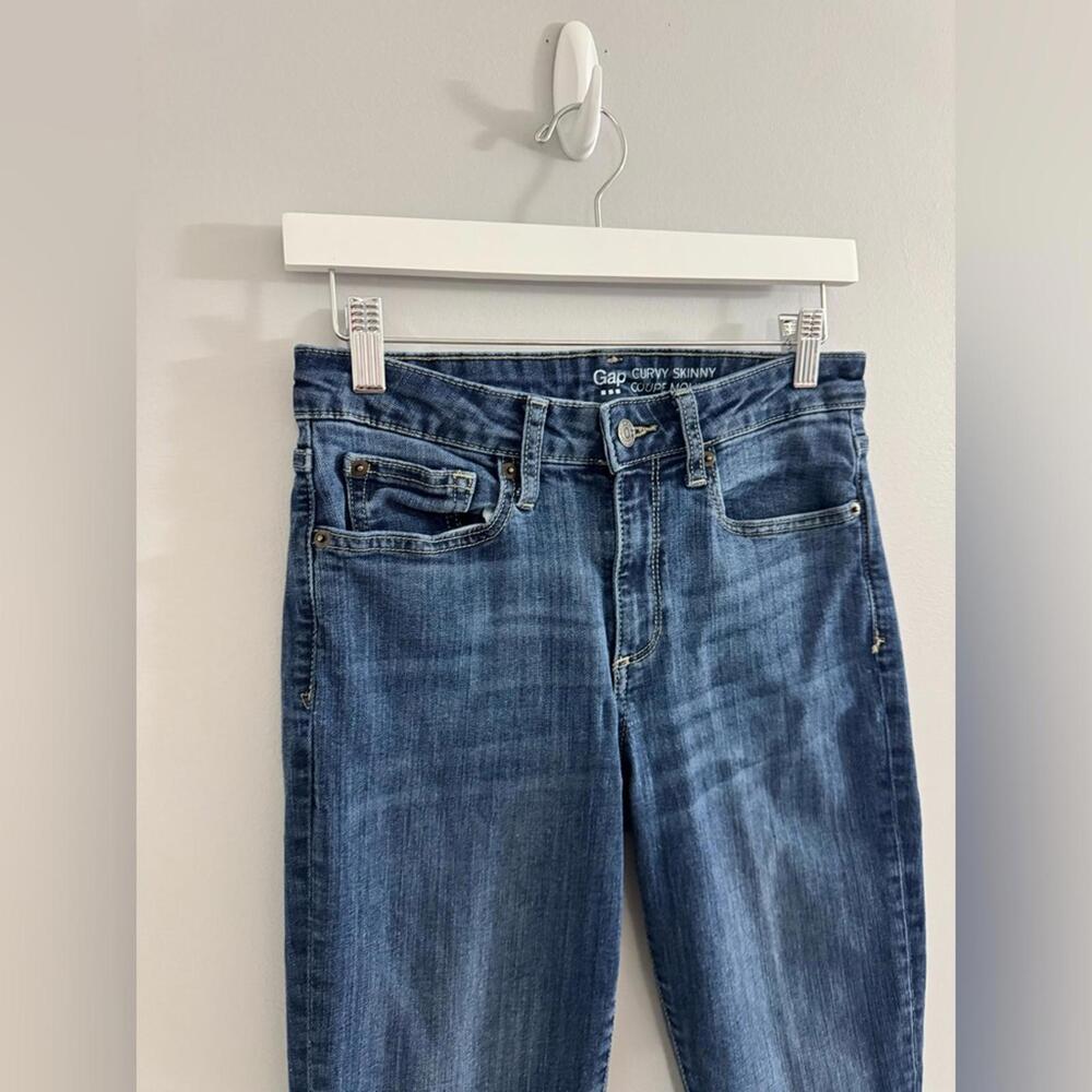1129 GAP Blue Skinny Jeans Modern Fit 6 (28x28.5) Mid Rise Stretch - Picture 2 of 9